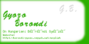 gyozo borondi business card